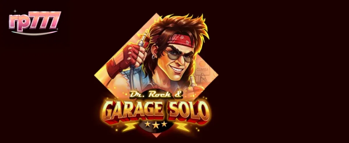 Tampilan visual slot Dr. Rock & Garage Solo dengan tema musik rock